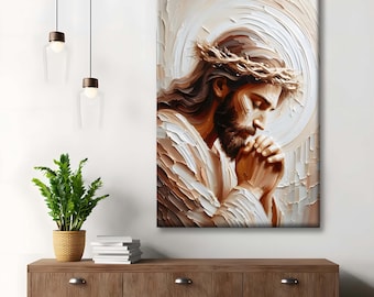 Jesus Prayer Portrait: Christian Art, Bible Printable