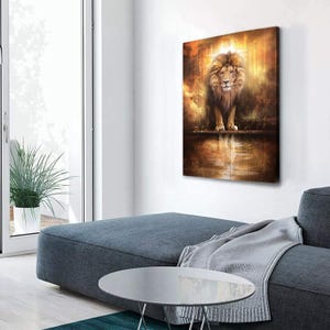 Lion and Lamb Canvas Wall Art, Lion and Lamb Picture