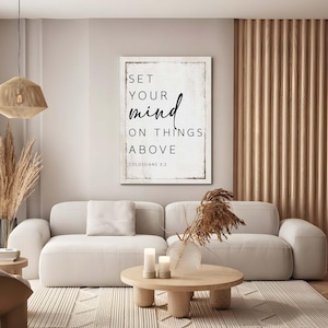 Colossians 3:2 NKJV Set Your Mind On Things Above Canvas Wall Art