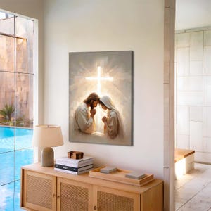 Love and Faith, Modern Christian Art, Jesus and Woman Praying, Jesus Painting, LDS Painting, Bible Art, Jesus with Girl, Christian