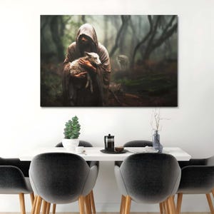 Jesus Carrying Lost Sheep Wall Art Canvas