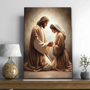 Your Saviour, Christian Painting, Jesus and Woman Art, Jesus Wall Art, LDS Art, Bible Wall Art, Christian Printable Art, Jesus with Girl Art
