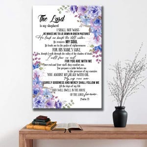 The Lord Is My Shepherd Psalm 23 Canvas Wall Art