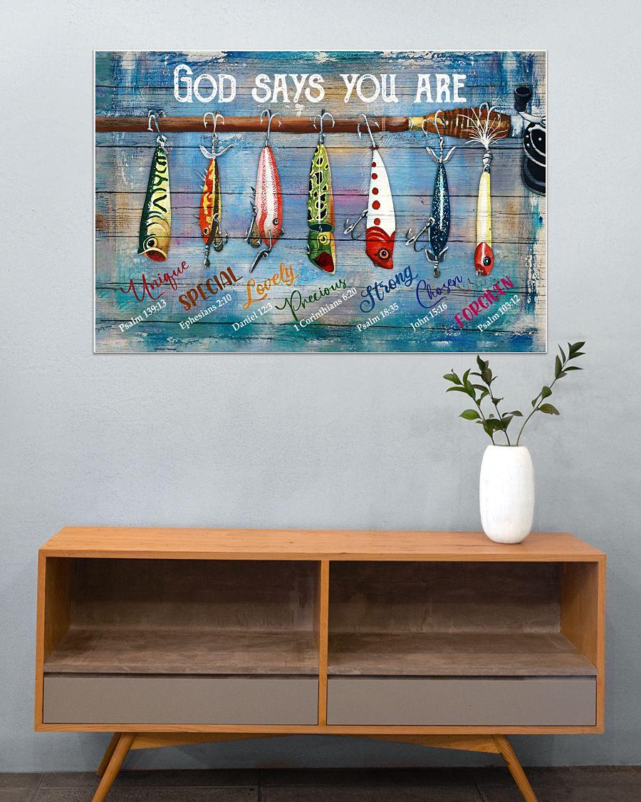Fishing Lures Canvas Art: God Says You Are - Inspirational Scripture - Etsy