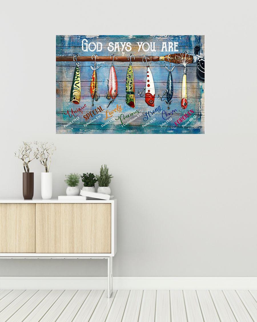 Fishing Lures Canvas Art: God Says You Are - Inspirational Scripture - Etsy