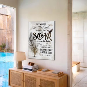 Soar on Wings Like Eagles Isaiah 40:31 Christian Wall Art Canvas