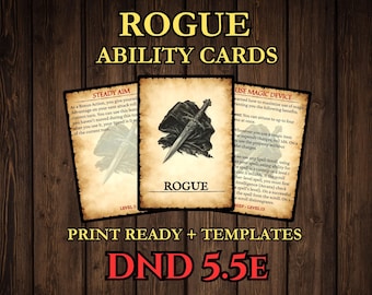 DnD Rogue Ability Cards 2024 - 5.5e Printable