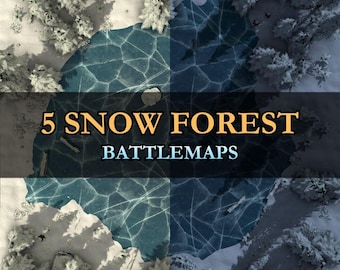 Snow Forest Encounters Map Pack – 5 Battlemaps for DnD & TTRPGs (Digital Download)