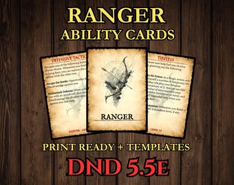 DnD Ranger Ability Cards 2024 - 5.5e Printable