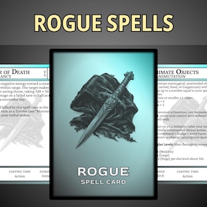 Rogue DnD Spell Cards | Printable 5e Reference Deck (Color-coded Edition) | Spell Prep PDF