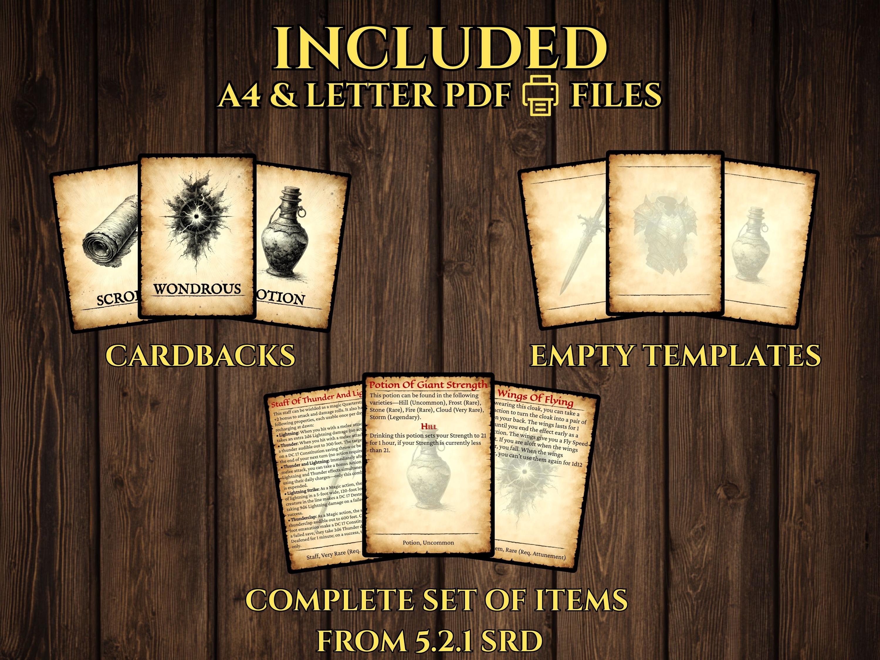 Dnd Magic Item Cards 2024 - 5.5e Printable PDF - Etsy