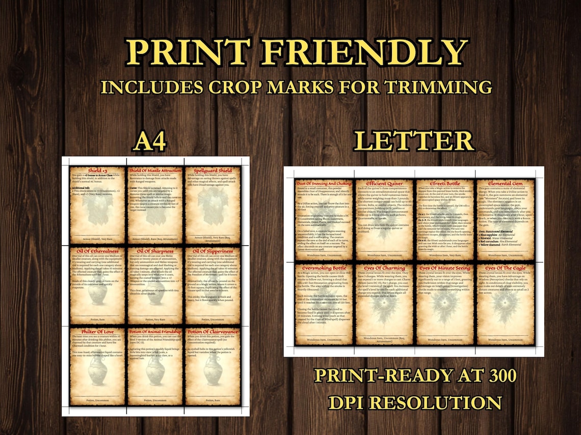 Dnd Magic Item Cards 2024 - 5.5e Printable PDF - Etsy