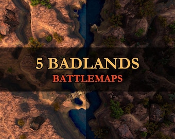 Badlands Encounters Map Pack – 5 Battlemaps for DnD & TTRPGs (Digital Download)