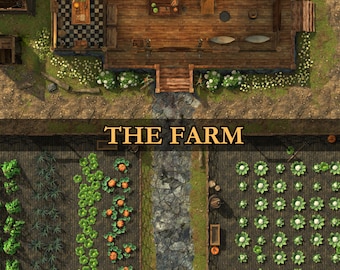 Farm Battlemap: 37x28 Village Farm for DnD and TTRPGs