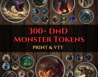 DnD Tokens: Monsters & Creatures for VTT | Printable PDF Set