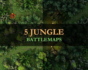 Jungle Encounters Map Pack – 5 Battlemaps for DnD & TTRPGs