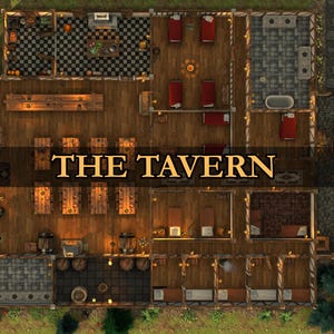 Tavern Battlemap: Skriv ut och VTT för DnD och TTRPGs
