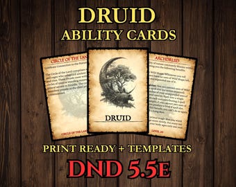 DnD Druid Ability Cards 2024 - 5.5e Printable