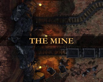 Mine Battlemap: 40x32 Fantasy Mining Camp & Dig Site | DnD and RPGs