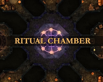 Ritual Chamber Battlemap: 20x26 Dark Fantasy Map for DnD and TTRPGs