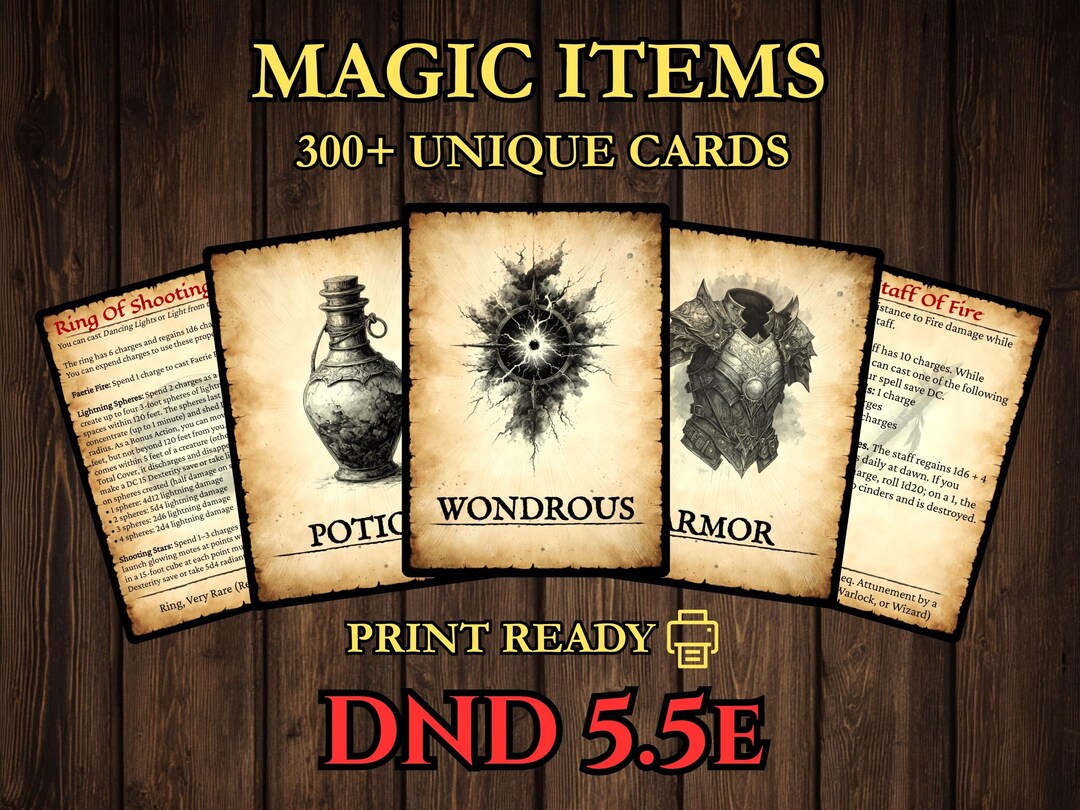 Dnd Magic Item Cards 2024 - 5.5e Printable PDF - Etsy