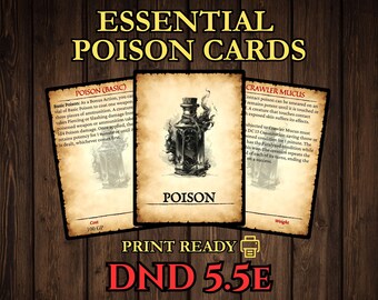 DnD 2024 Poison Cards - 5.5e Printable PDF