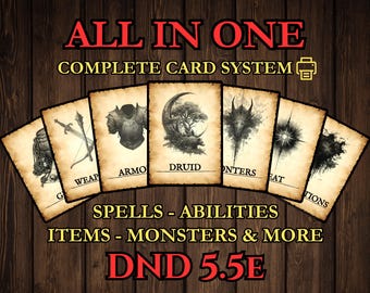 DND 5.5E Complete Card System (2024 Rules) | Spells, Monsters, Magic Items & Abilities