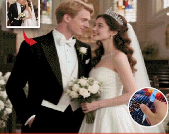 Wedding Diamond Paintings, Customized  photo couple portraits, customized anniversary gifts, custom art, wedding gift, Christmas gifts