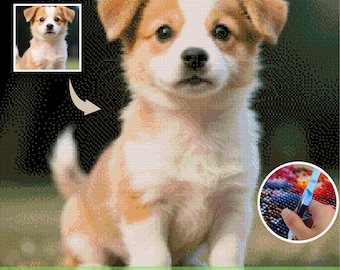 Customized diamond painting, 5D pet diamond painting set, turn photos into diamond artwork, personalized DIY gifts, birthday Christmas gifts