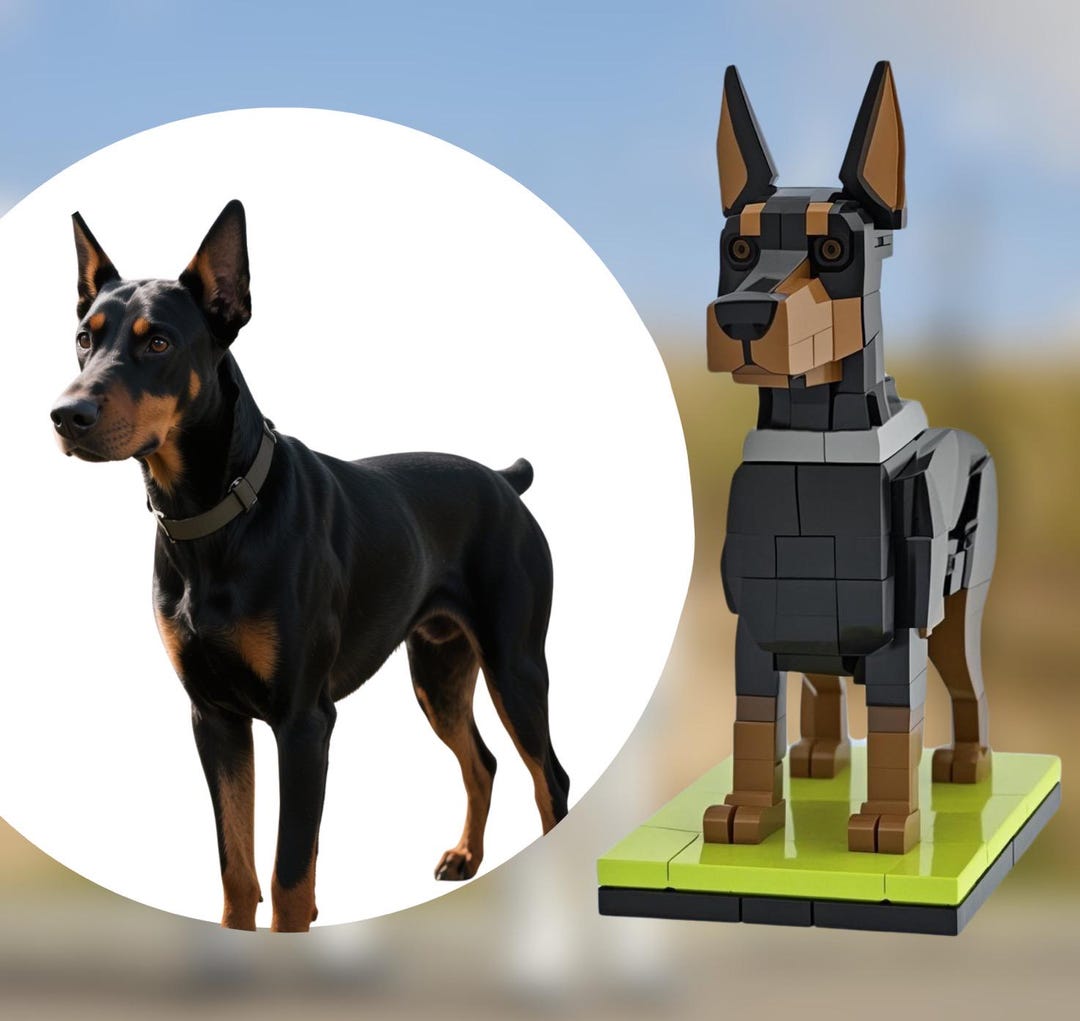 Custom Rottweiler Brick Figure, Personalized Dog Miniature Sculpture ...