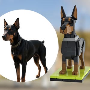 Benutzerdefinierte Rottweiler Ziegelfigur, personalisierte Hund Miniaturskulptur, Ganzkörper benutzerdefinierte Hundetribut, Haustier-Erinnerungsstück, handgemachter Rottweiler