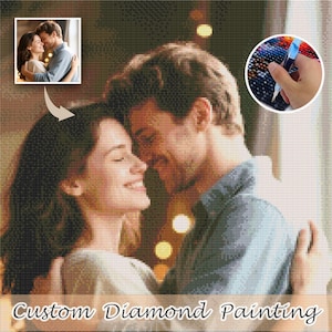 Anpassat diamantmålningsset från ditt foto - Personlig present med text, 5D-diamantmålning, Mors dag-presenter, Presenter till par