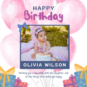Colorful Simple Happy Birthday Card (Square)
