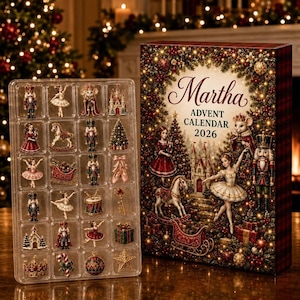 Personalized Nutcracker Advent Calendar: Custom Name Christmas Countdown Box