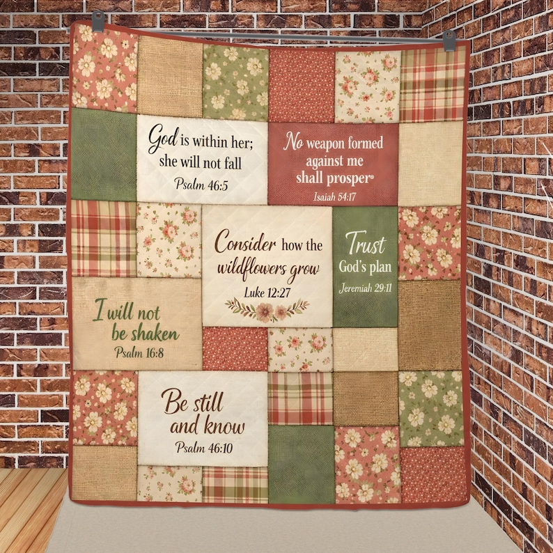 Personalized Bible Verse Quilt Blanket, Inspirational Scripture ...