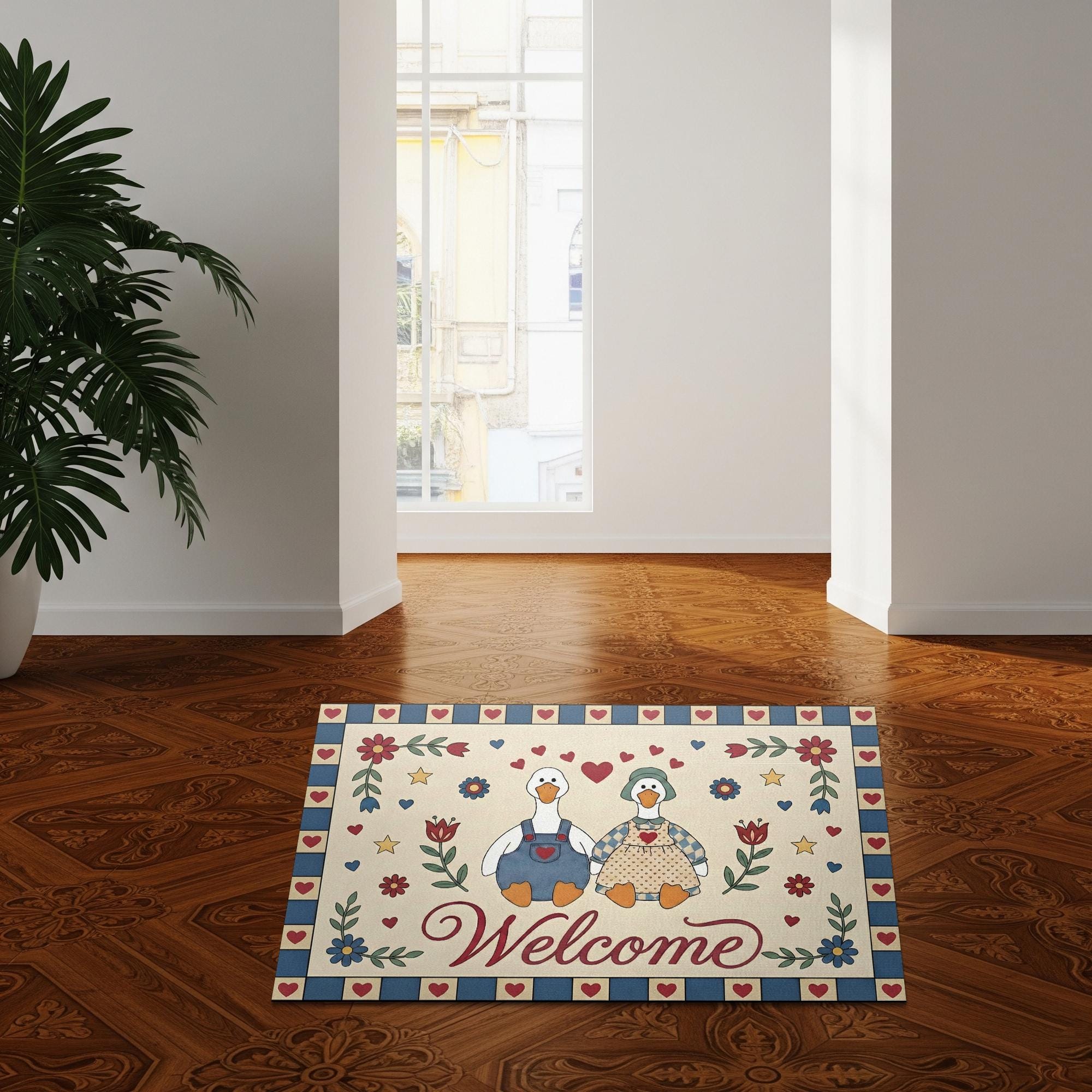 Custom Doormat, Grandma Core, Vintage Goose, Country Farmhouse