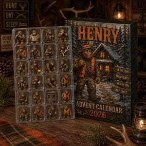 Personalized Bigfoot Hunting Advent Calendar: Custom Name 2026 Sasquatch Blind Box