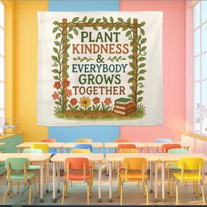Faixa de sala de aula &quot;Plant Kindness&quot;: decoração inspiradora para professores
