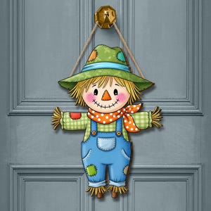Scarecrow Door Hanger: Rustic Farmhouse Fall Decor