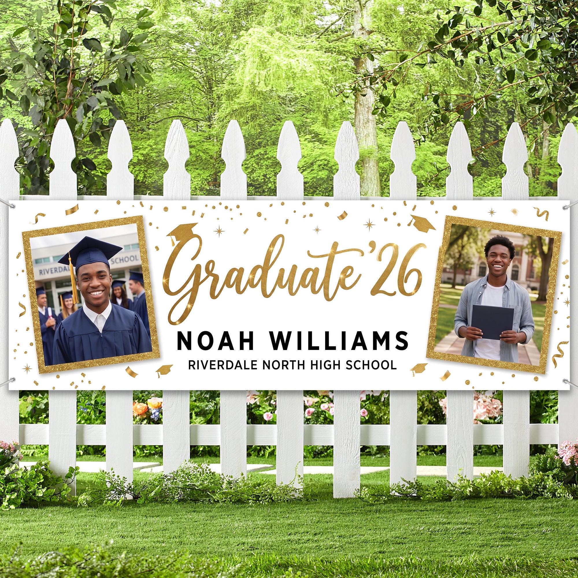 Personalized Graduation Banner, Custom High School Party Decor