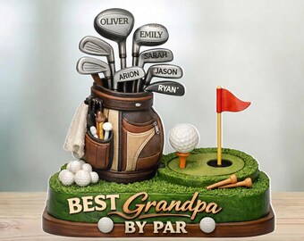 Bloque de golf personalizado, placa con el nombre del club del abuelo, decoración de escritorio de acrílico