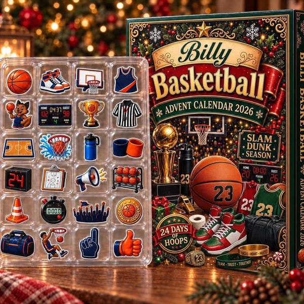 Personalized Basketball Advent Calendar: Custom Name 24 Day Sports Countdown Box