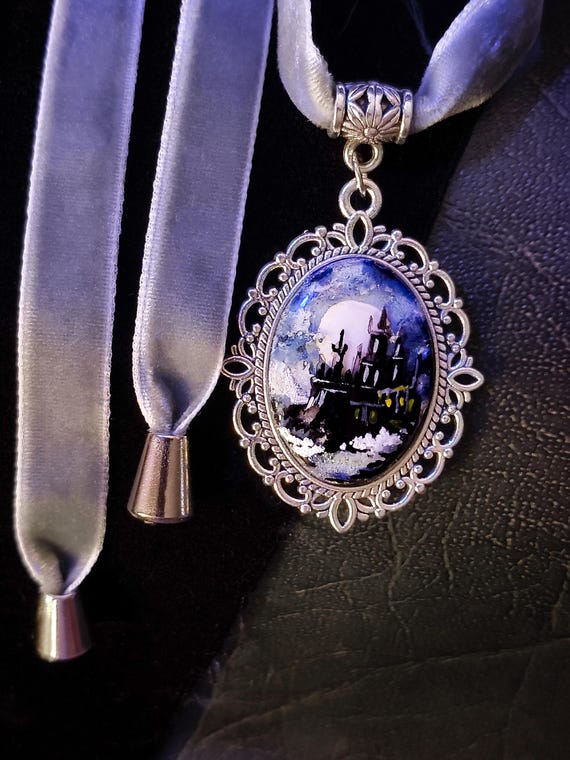 Mystic Castle Pendant Hand-painted Fantasy Jewelry With 3D - Main Image