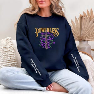 Powerless Series Lauren Roberts Embroidered Sweatshirt, Reckless Powerless Book Hoodie, Vicious Little Thing Powerless, Bookish Shirt