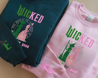 Wicked Musical Embroidered Sweatshirt: Elphaba & Glinda Fan Apparel