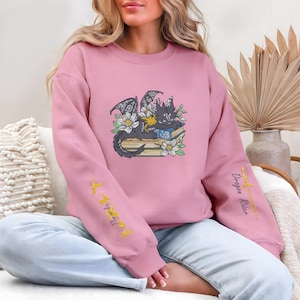Fourth Wing Embroidered Sweatshirt,Custom Basgiath War College, Dragon Rider,Violet Sorrengail,Rebecca Yorros,Xaden Riorson,Fantasy Reader
