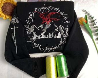 Herr der Ringe Besticktes Sweatshirt: Misty Mountains Bookish Hoodie