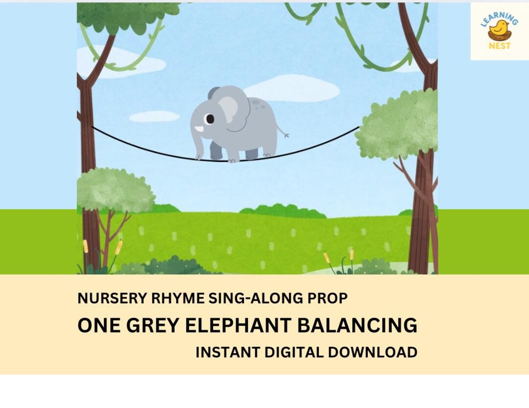 Nursery Rhyme Props | One Grey Elephant Balancing (digital Download) - Etsy