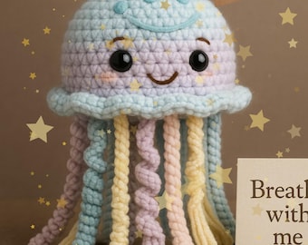 No-Sew Jellyfish-haakpatroon: gewogen fidgetspeelgoed (pdf + cadeaukaartjes)