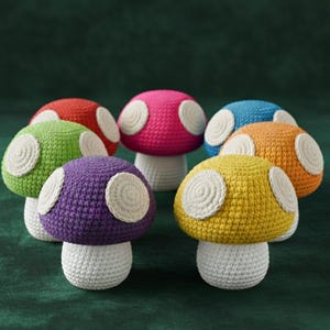 Crochet Mushroom Pattern: Toadstool Amigurumi, Cottagecore Decor (PDF Pattern)